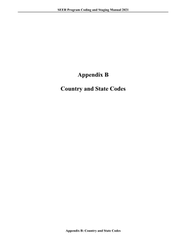 Appendix B Country and State Codes