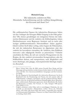 Heinrich Lang Der Italienische Condottiero Im Film