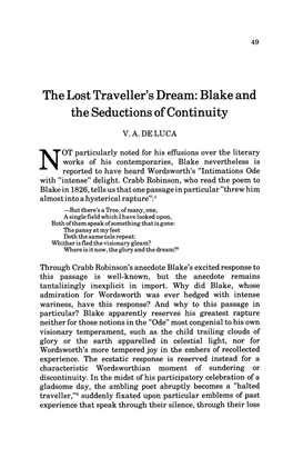 The Lost Traveller's Dream: Blake and the Seductions of Continuity