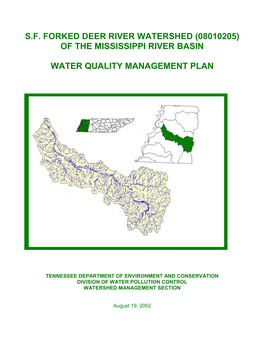 South Fork Forked Deer River Water Quality Management Plan