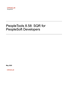 Peopletools 8.58: SQR for Peoplesoft Developers