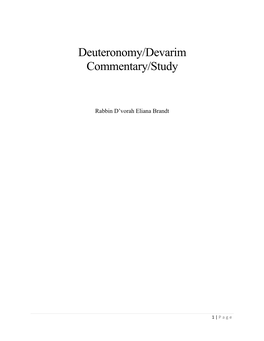 Deuteronomy/Devarim Commentary/Study
