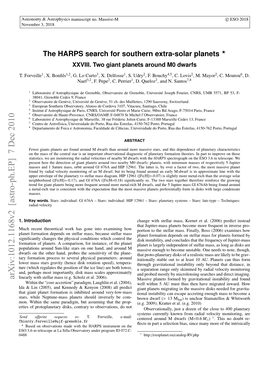 The HARPS Search for Southern Extra-Solar Planets: XXVIII. Two