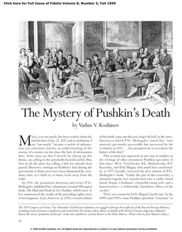 The Mystery of Pushkin's Death