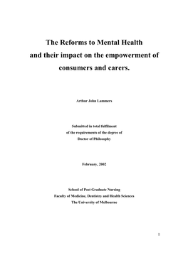 The Reforms to Mental Health and Their Impact on the Empowerment Of