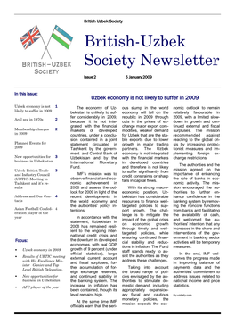 British-Uzbek Society Newsletter