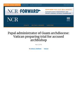 Papal Administrator of Guam Archdiocese...Rchbishop | National