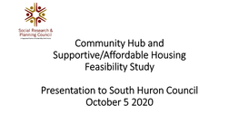 Community Hub and Supportive/Affordable Housing Feasibility Study
