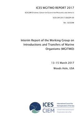 Interim Report of the Working Group on Introductions and Transfers of Marine Organisms (WGITMO)