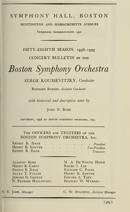 Boston Symphony Orchestra Concert Programs, Season 58,1938-1939