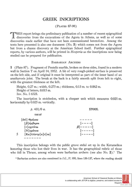 Greek Inscriptions