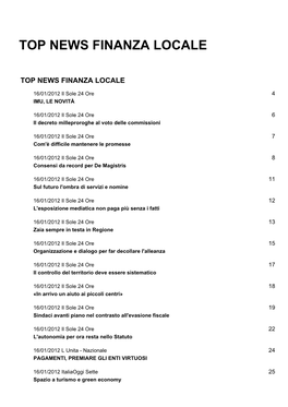 Top News Finanza Locale