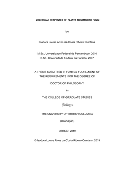 Molecular Responses of Plants to Symbiotic Fungi