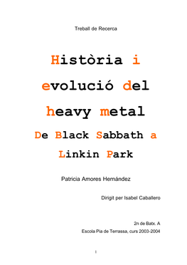Història I Evolució Del Heavy Metal De Black Sabbath A