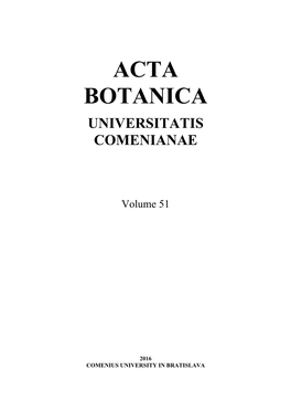 Acta Botanica Universitatis Comenianae
