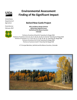 Environmental Assessment Finding of No Significant Impact