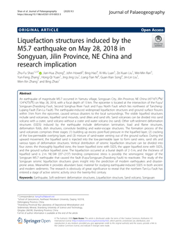 Liquefaction Structures Induced by the M5.7 Earthquake on May 28, 2018