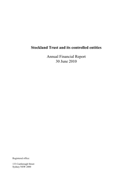 Stockland Trust and Its Controlled Entities Annual Financial Report 30