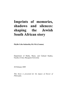 Shaping the Jewish South African Story