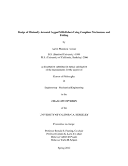 Design of Minimally Actuated Legged Milli-Robots Using Compliant Mechanisms and Folding