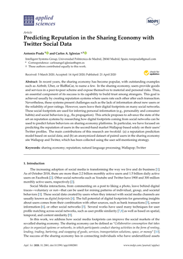 Predicting Reputation in the Sharing Economy with Twitter Social Data