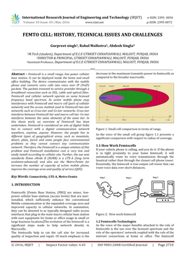 Femto Cell: History, Technical Issues and Challenges