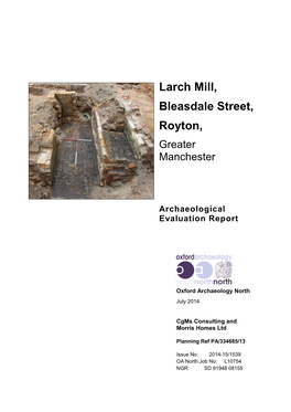 Larch Mill, Bleasdale Street, Royton, Greater Manchester