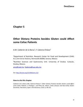 Other Dietary Proteins Besides Gluten Could Affect Some Celiac Patients