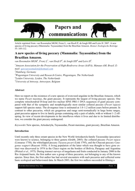 Papers and Communications