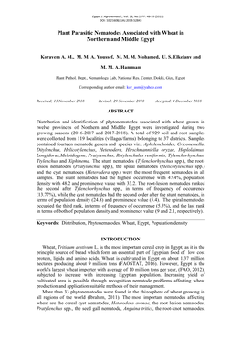 Identification of Root-Knot Nematode Suppressive Soils in Different Cropping Area of Egypt