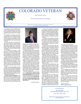 COLORADO VETERAN and Auxiliary News