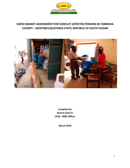Rapid Market Assessment for Conflict Affected Persons in Tambura County – Western Equatoria State, Republic of South Sudan