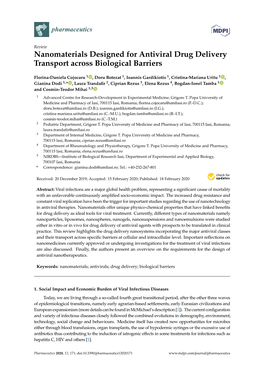 Nanomaterials Designed for Antiviral Drug Delivery Transport Across Biological Barriers