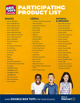 Participating Product List