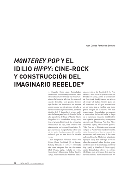 Monterey Pop Y El Idilio Hippy: Cine-Rock Y Construcción Del Imaginario Rebelde*