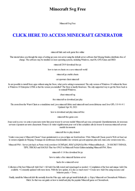 Minecraft Svg Free
