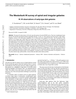 The Westerbork HI Survey of Spiral and Irregular Galaxies