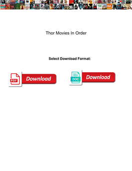 Thor Movies in Order