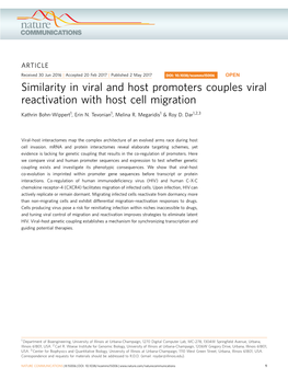 Similarity in Viral and Host Promoters Couples Viral Reactivation with Host Cell Migration