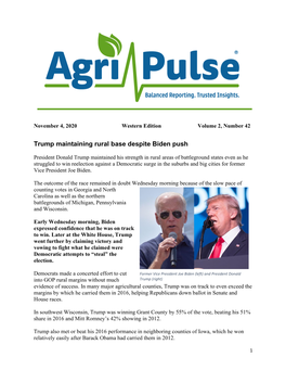 Trump Maintaining Rural Base Despite Biden Push