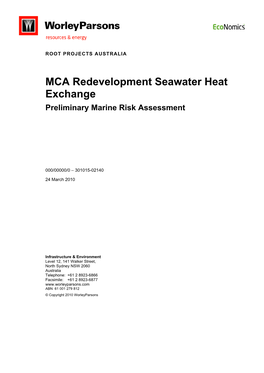 MCA Redevelopment Seawater Heat Exchange Preliminary Marine Risk Assessment