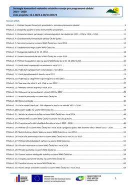 1 Strategie Komunitně Vedeného Místního Rozvoje Pro Programové