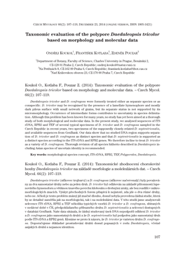 Taxonomic Evaluation of the Polypore Daedaleopsis Tricolor Based on Morphology and Molecular Data