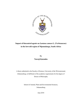 Impact of Biocontrol Agents on Lantana Camara L