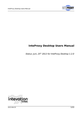 Inteproxy Desktop Users Manual