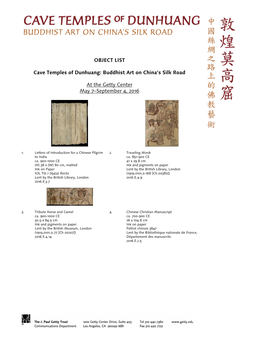 OBJECT LIST Cave Temples of Dunhuang