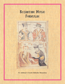 Byzantine Music Formulae Byzantine Music Formulae