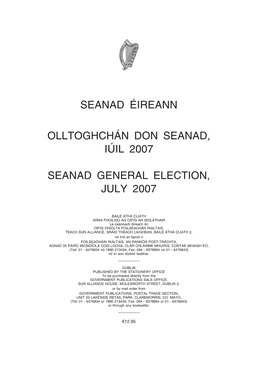 2007-07-23 Seanad-Eireann-General-Election-Results-2007 En.Pdf