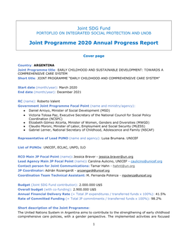 Joint Programme 2020 Annual Progress Report