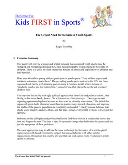 The Crisis in Youth Sports